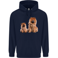 Chow Chows Dog Puppy Mens 80% Cotton Hoodie Navy Blue