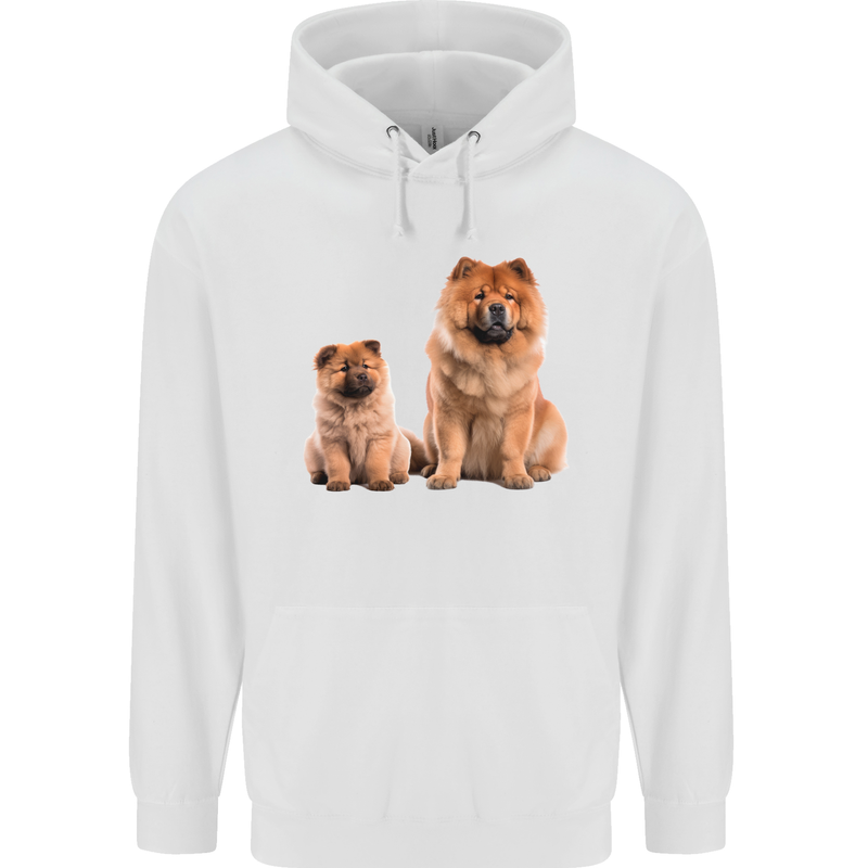 Chow Chows Dog Puppy Mens 80% Cotton Hoodie White