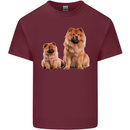 Chow Chows Dog Puppy Mens Cotton T-Shirt Tee Top Maroon