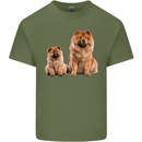 Chow Chows Dog Puppy Mens Cotton T-Shirt Tee Top Military Green
