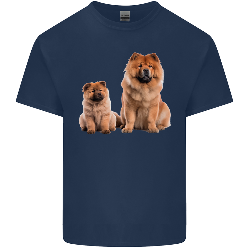 Chow Chows Dog Puppy Mens Cotton T-Shirt Tee Top Navy Blue