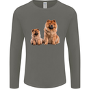 Chow Chows Dog Puppy Mens Long Sleeve T-Shirt Charcoal