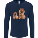 Chow Chows Dog Puppy Mens Long Sleeve T-Shirt Navy Blue