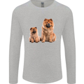 Chow Chows Dog Puppy Mens Long Sleeve T-Shirt Sports Grey