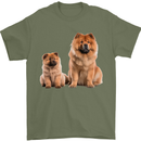 Chow Chows Dog Puppy Mens T-Shirt 100% Cotton Military Green