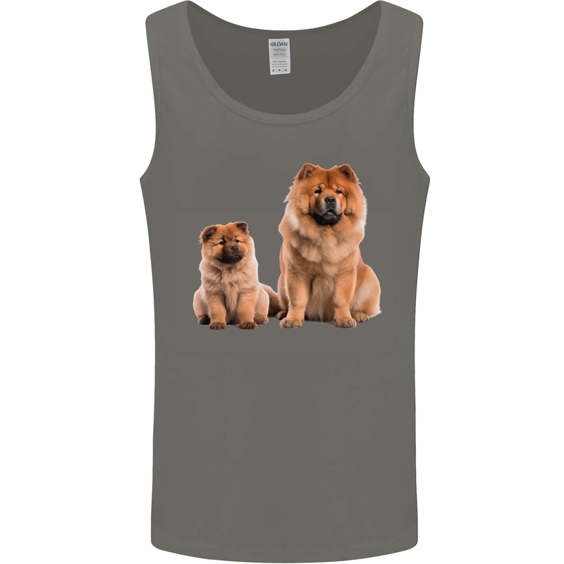 Chow Chows Dog Puppy Mens Vest Tank Top Charcoal