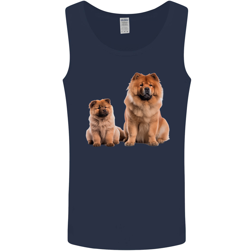 Chow Chows Dog Puppy Mens Vest Tank Top Navy Blue