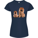 Chow Chows Dog Puppy Womens Petite Cut T-Shirt Navy Blue