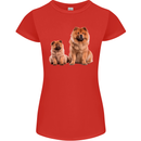 Chow Chows Dog Puppy Womens Petite Cut T-Shirt Red