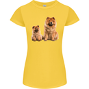 Chow Chows Dog Puppy Womens Petite Cut T-Shirt Yellow
