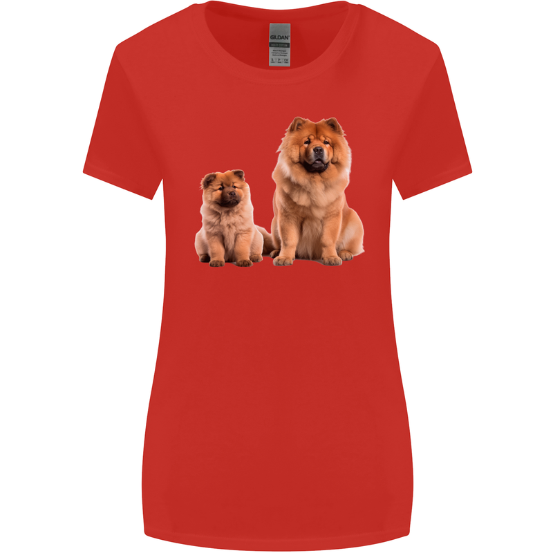 Chow Chows Dog Puppy Womens Wider Cut T-Shirt Red
