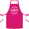 Christ Gives Me Strength Christian God Jesus Cotton Apron 100% Organic Pink