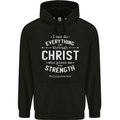 Christ Gives Me Strength Christian God Jesus Mens 80% Cotton Hoodie Black