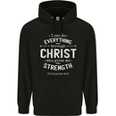 Christ Gives Me Strength Christian God Jesus Mens 80% Cotton Hoodie Black