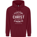 Christ Gives Me Strength Christian God Jesus Mens 80% Cotton Hoodie Maroon