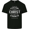 Christ Gives Me Strength Christian God Jesus Mens Cotton T-Shirt Tee Top Black