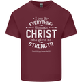 Christ Gives Me Strength Christian God Jesus Mens Cotton T-Shirt Tee Top Maroon