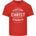 Christ Gives Me Strength Christian God Jesus Mens Cotton T-Shirt Tee Top Red