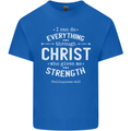 Christ Gives Me Strength Christian God Jesus Mens Cotton T-Shirt Tee Top Royal Blue