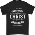 Christ Gives Me Strength Christian God Jesus Mens T-Shirt 100% Cotton Black