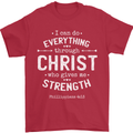Christ Gives Me Strength Christian God Jesus Mens T-Shirt 100% Cotton Red