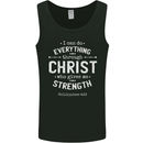 Christ Gives Me Strength Christian God Jesus Mens Vest Tank Top Black