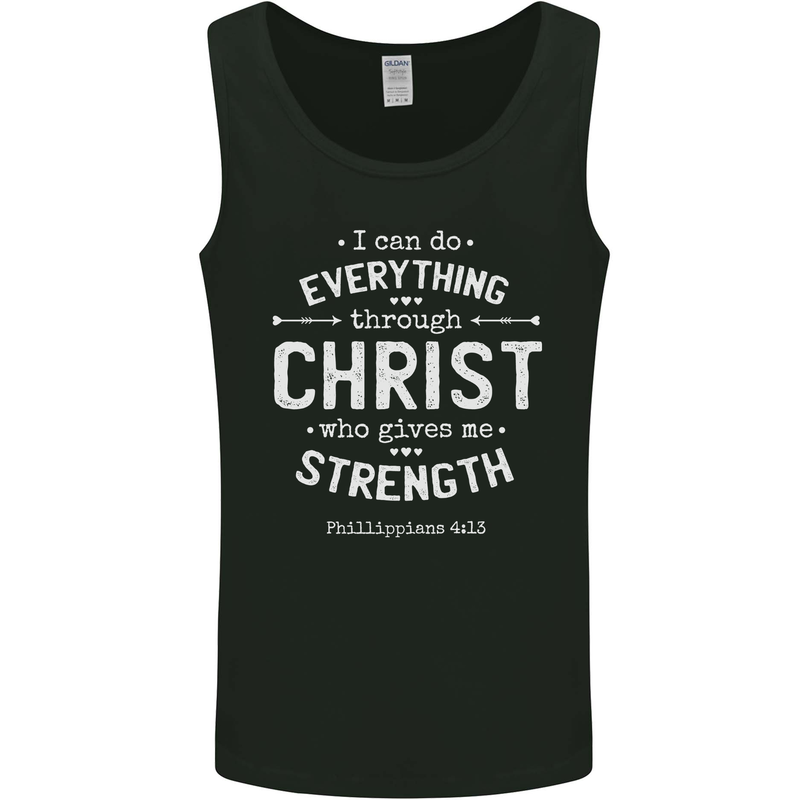 Christ Gives Me Strength Christian God Jesus Mens Vest Tank Top Black