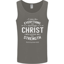Christ Gives Me Strength Christian God Jesus Mens Vest Tank Top Charcoal