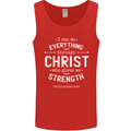 Christ Gives Me Strength Christian God Jesus Mens Vest Tank Top Red