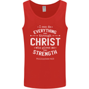 Christ Gives Me Strength Christian God Jesus Mens Vest Tank Top Red