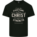 Christ Gives Me Strength Christian Jesus God Kids T-Shirt Childrens Black
