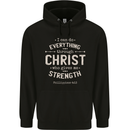 Christ Gives Me Strength Christian Jesus God Mens 80% Cotton Hoodie Black