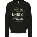 Christ Gives Me Strength Christian Jesus God Mens Sweatshirt Jumper Black