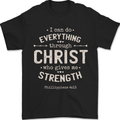 Christ Gives Me Strength Christian Jesus God Mens T-Shirt 100% Cotton Black