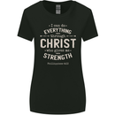 Christ Gives Me Strength Christian Jesus God Womens Wider Cut T-Shirt Black