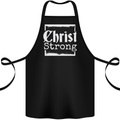 Christ Strong Christianity Christian God Jesus Cotton Apron 100% Organic Black