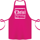 Christ Strong Christianity Christian God Jesus Cotton Apron 100% Organic Pink