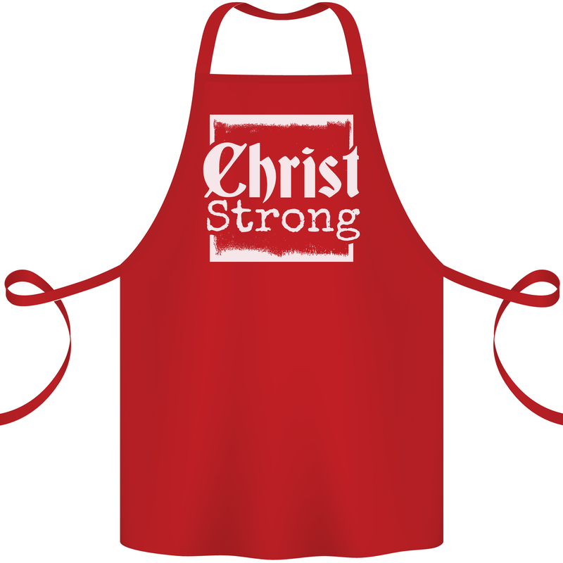 Christ Strong Christianity Christian God Jesus Cotton Apron 100% Organic Red