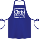 Christ Strong Christianity Christian God Jesus Cotton Apron 100% Organic Royal Blue