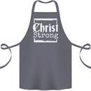 Christ Strong Christianity Christian God Jesus Cotton Apron 100% Organic Steel