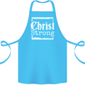 Christ Strong Christianity Christian God Jesus Cotton Apron 100% Organic Turquoise