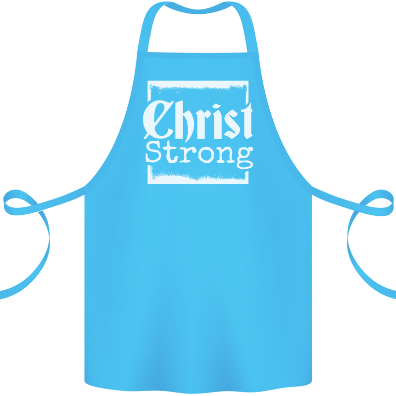 Christ Strong Christianity Christian God Jesus Cotton Apron 100% Organic Turquoise