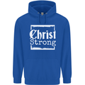 Christ Strong Christianity Christian God Jesus Mens 80% Cotton Hoodie Royal Blue