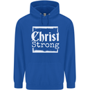 Christ Strong Christianity Christian God Jesus Mens 80% Cotton Hoodie Royal Blue