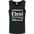 Christ Strong Christianity Christian God Jesus Mens Vest Tank Top Black