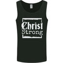 Christ Strong Christianity Christian God Jesus Mens Vest Tank Top Black