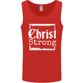 Christ Strong Christianity Christian God Jesus Mens Vest Tank Top Red