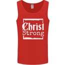 Christ Strong Christianity Christian God Jesus Mens Vest Tank Top Red