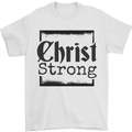 Christ Strong Christianity Christian Jesus God Mens T-Shirt 100% Cotton White