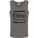 Christ Strong Christianity Christian Jesus God Mens Vest Tank Top Charcoal